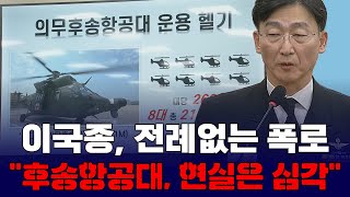 이국종, 전례없는 폭로  “후송항공대, 현실은 심각”
