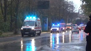 Katastrophenschutzübung Axis 25 Kolonen fahrt durch den ganzen Landkre
