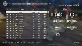 [WoT]10000戦目だから10000ダメージ狙ってみた結果…