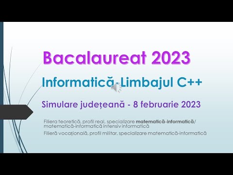 Limbajul C++ Simulare bacalaureat, județul Dolj
