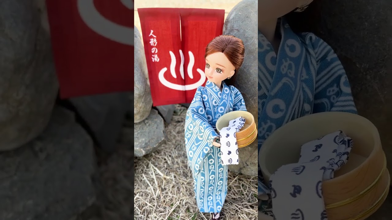 ドール用の温泉のれん作ったよ！