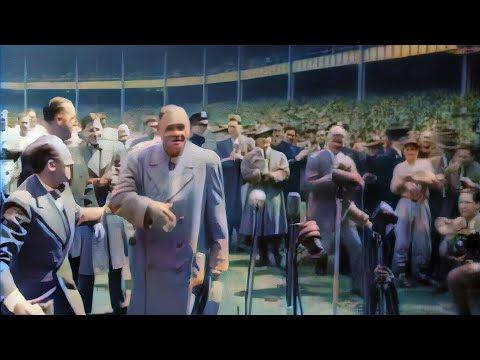 [4k 60fps Colorized] April 27, 1947: Babe Ruth Day at Yankee Stadium