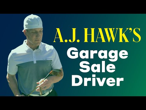 AJ Hawk shows off his vintage persimmon driver