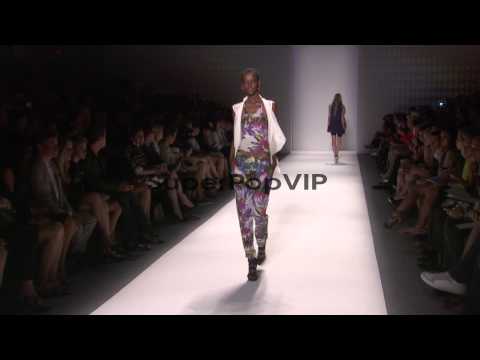 Models walk the runway at Nicole Miller - Runway - Spring...