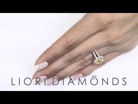 FD-SOLD-091 - 1.78 Ct. GIA Certified Fancy Yellow Pear Shape Diamond Engagement Ring 14k Gold