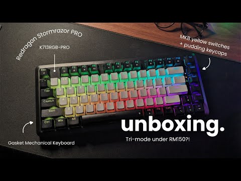 [NEW] Unboxing Redragon Stormrazor Pro K713RGB-Pro | Gateron yellow switches+pudding keycaps