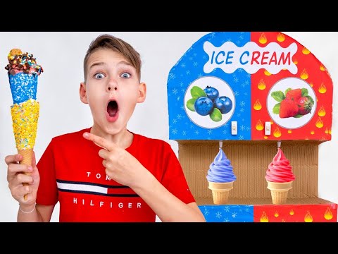 Lustiger Wettbewerb für Kinder - Wer macht das leckerste Eis? 🍦 Kinder spielen Eismaschine!