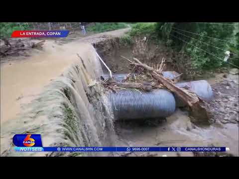 Desbordamiento de quebrada deja incomunicados varios sectores en Nueva Arcadia, Copán