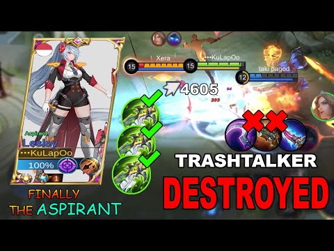 Trashtalker Got One Shot! One Shot One Kill | Lesley 2023 Best Build | MLBB