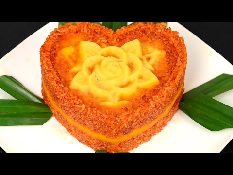 XÔI GẤC cấp tốc. Bí quyết nấu Xôi Gấc Đậu xanh mềm dẻo, lên màu đẹp