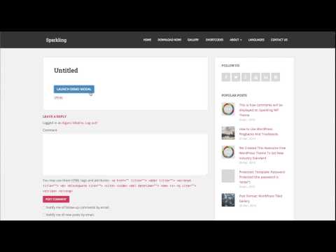 Bootstrap Modal Javascript On Sparkling Wordpress Theme