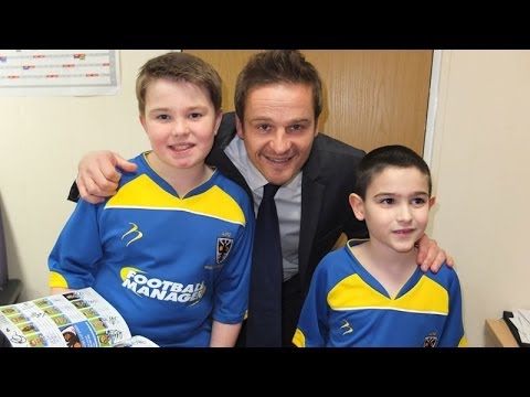 AFC Wimbledon manager meets mascots