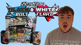 Pokémon Black Bolt White Flare mega opening, including poster collection and more!