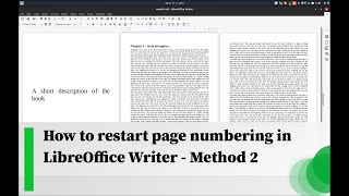 How to restart page numbering in LibreOffice Writer - Method 2