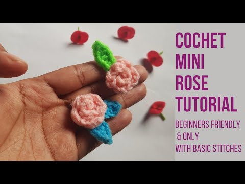 How to crochet tiny rose (beginner friendly) l Easy tutorial l