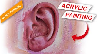 How to Paint Realistic Human Ear  Acrylic Painting