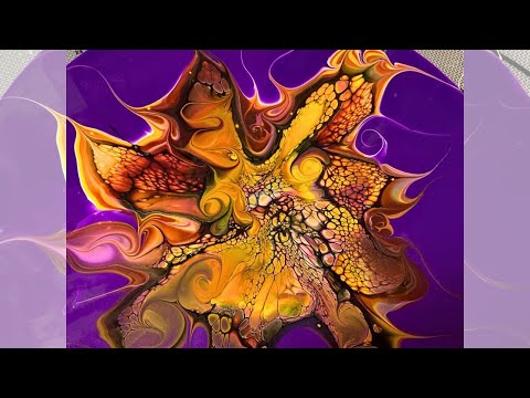 #143 Fall Color Palette Floating Bloom | Acrylic Pour Painting | Abstract Art | Fluid Painting