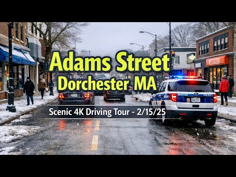 🚙 Adams Street Dorchester MA | Scenic 4K Driving Tour - 2/15/25