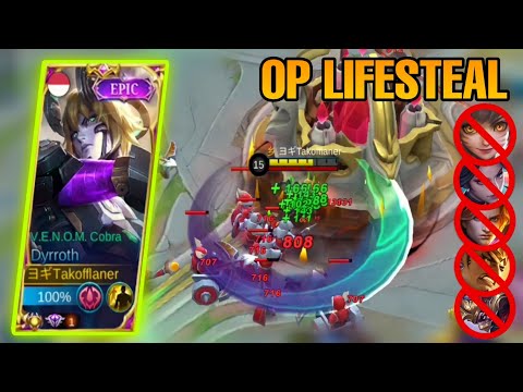 Dyrroth Op Lifesteal!! Real Monster Exp - Build Top 1 Global Dyrroth ~ Gameplay Exp