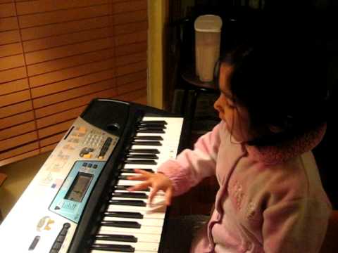 Kashvi playing Happy Birthday