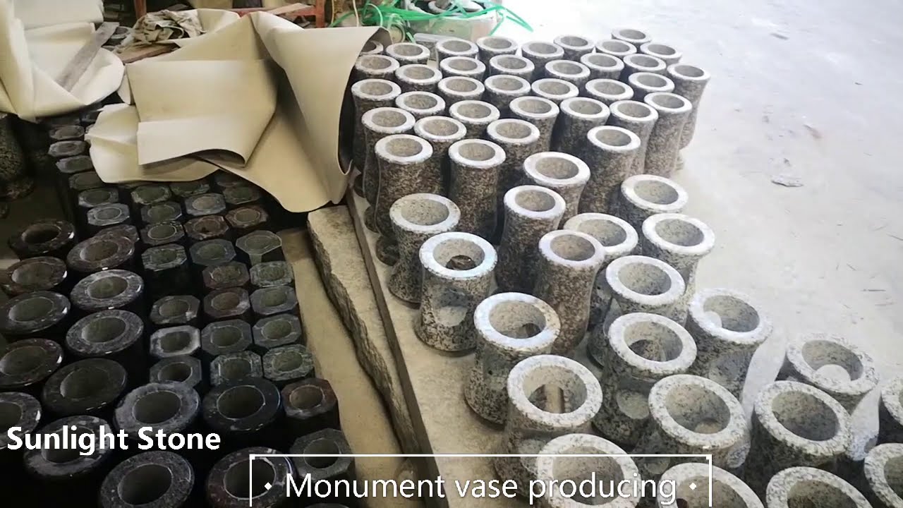 G664,G654 Black Cheap granite flower vase and lamp for monument,tombstone and headstone