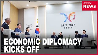 President Lee kicks off economic diplomacy with ABAC, head of NVIDIA, IMF