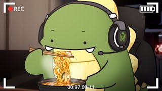 PC방에서 라면 먹는 공룡