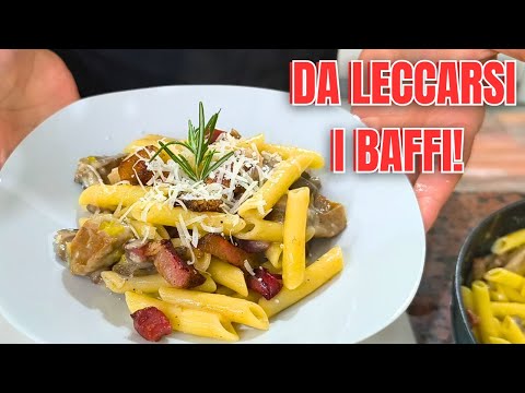 PASTA CREMOSA ai Funghi e Speck: 3 Ingredienti e una Crema di Pecorino da Sogno!