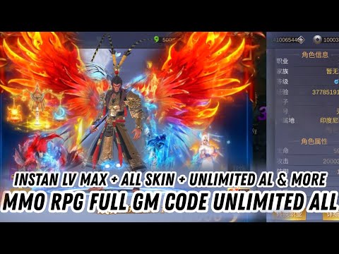 MMO RPG FULL GM CODE - FREE ALL IN GAME + INSTANT LV MAX - UNLIMITED ALL + SKIN & MORE