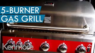 Kenmore 5-Burner Gas Grill w/ Searing & Rotisserie Burners