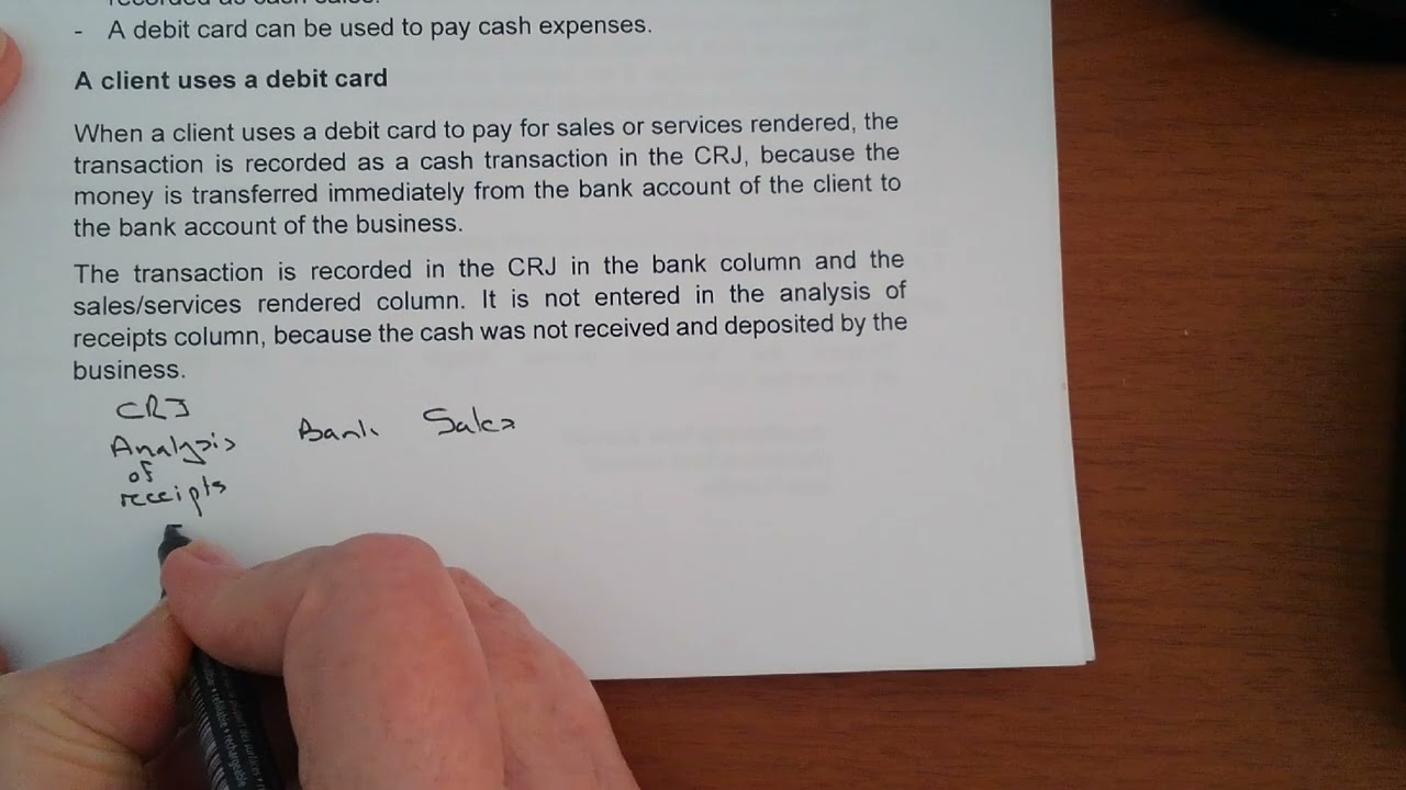 7. BANK RECONCILIATION - theory on the use and recording of debit cards