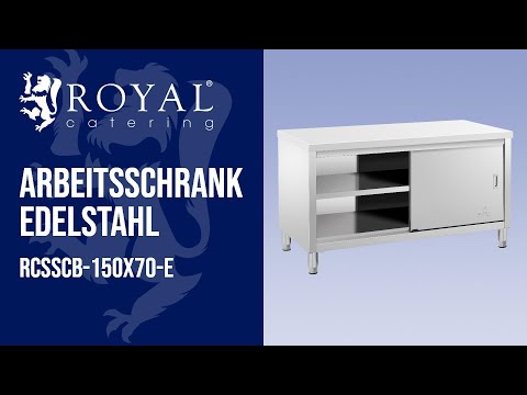 Video - Edelstahl-Arbeitsschrank - ECO - 150 x 70 cm - 500 kg - Royal Catering