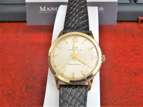 Vtg 1969 Caravelle Transistorized MOV 120TC 12J Mens Watch w/ 17mm Leather Band