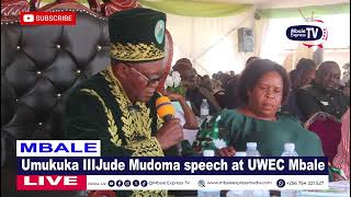 Umukuuka III Sir Jude Mike Mudoma speech 💬 at Zoo opening in Mbale City 