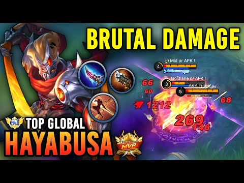 BRUTAL DAMAGE!! HAYABUSA BEST BUILD 2023 | TOP GLOBAL HAYABUSA GAMEPLAY - MOBILE LEGENDS