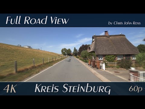 Kollmar, Kreis Steinburg, Germany: Große Kirchreihe, Steindeich, Bielenberg - 4K (UHD/2160p/60p)