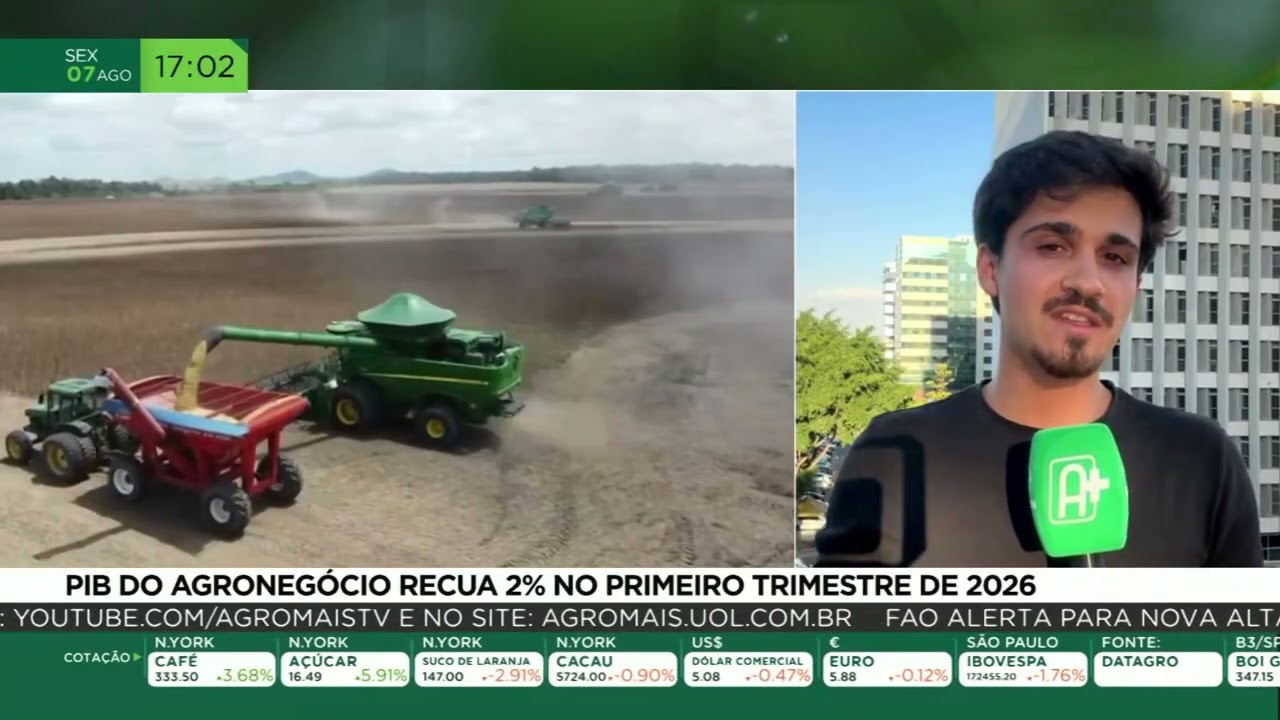 PIB do agronegócio recua 2% no primeiro trimestre de 2026