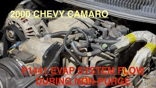 P1441 EVAP System Flow During Non-Purge Condition. 2000 Chevy Camaro Diagnosis and Repair.