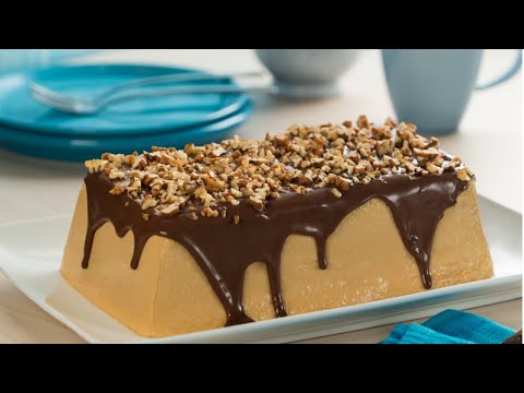 Pastel frío de café y dulce de leche