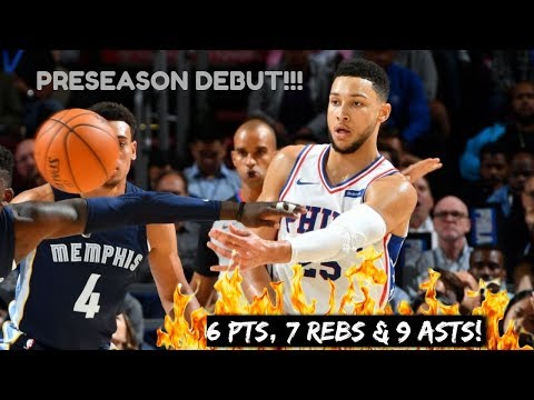 Ben Simmons Full PS Highlights vs Grizzlies (10/4/2017) 6 Pts, 7 Rebs & 9 Asts - MAGICIAN!