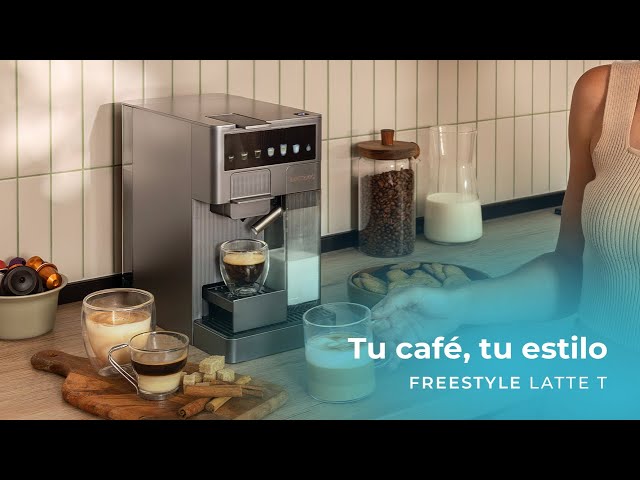 Cecotec FreeStyle Latte Máquina de Café Expresso Depósito De Leite Compacto 4 Em 1 Apta para Café Moído Cinzenta video