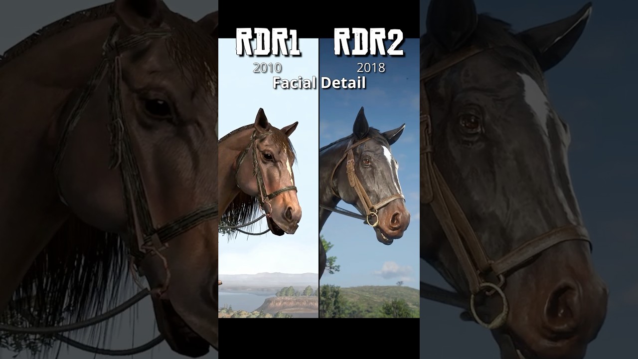 RDR1 VS RDR2 - Horse Detail Comparison #shorts #rdr2 #reddeadredemption #rdr #horses