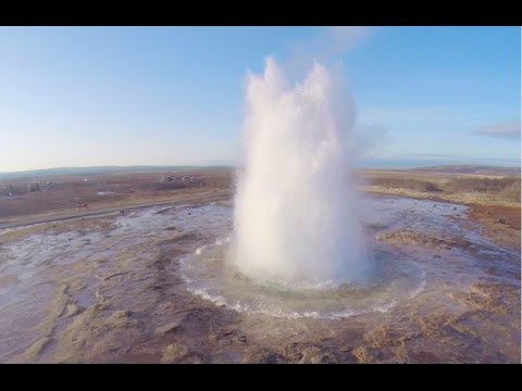 Aerial Iceland - The Great Geysir and St