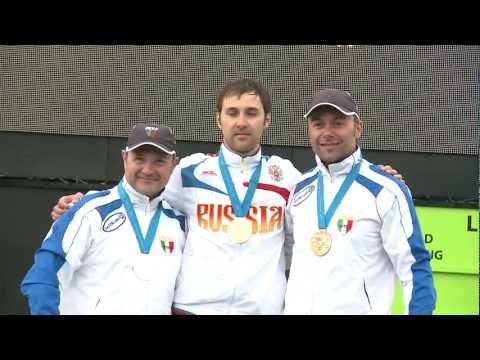 Double Trap Men Interview (RUS) - ISSF World Cup in all events 2012, London (GBR)