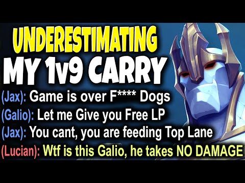 Toxic Players underestimating my IMMORTALITY so I 1v9 Carry All 🔥 LoL Top Galio Season 10 Gameplay