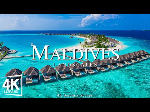 Über Malediven fliegen - entspannende Musik mit wunderschöner natürlicher Landschaft - Videos 4K