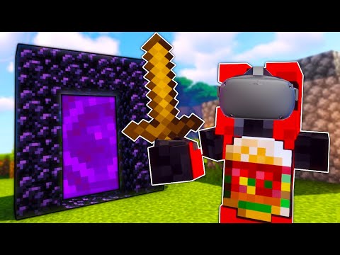 Spy cakes & I Created a Nether Portal in Virtual Reality! - Minecraft VR Multiplayer Gameplay