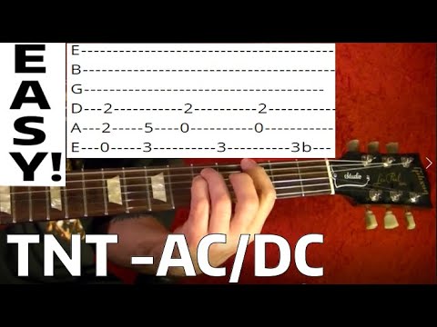 TNT by AC/DC - EASY Guitar Lesson  With Tabs