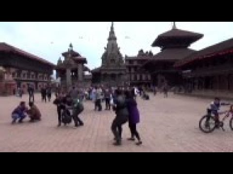 A tourist in Bhaktapur, a short distance from Kathmandu, caught on camera the moment Saturday's deva