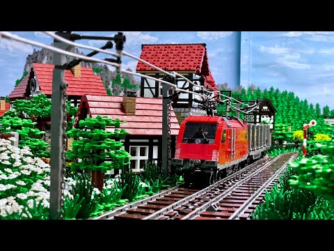Oberleitung für die Eisenbahnstrecke - Bau einer Lego Stadt Teil 256.
